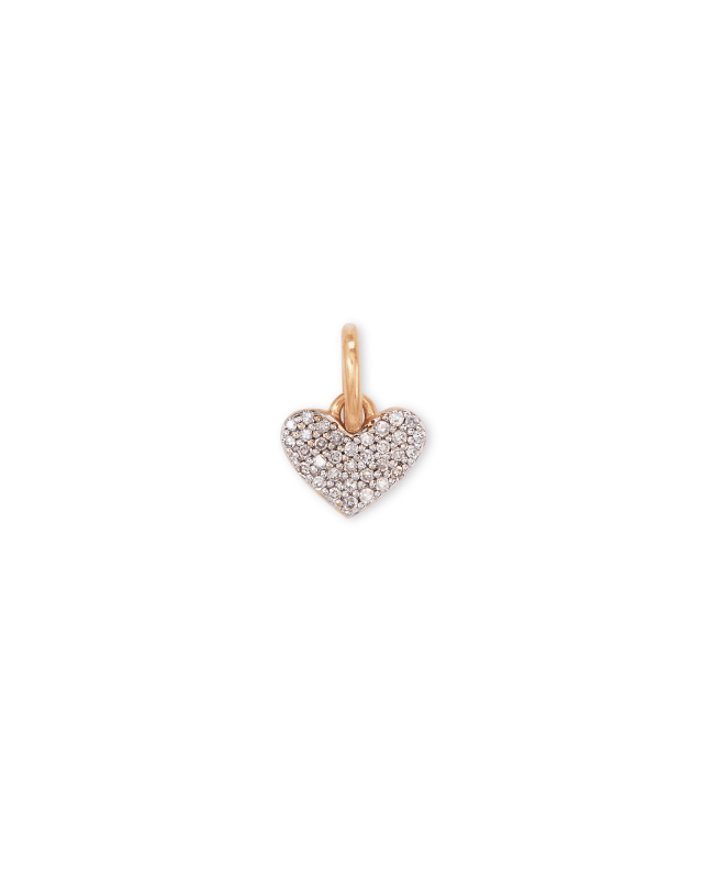 Ari 18k Rose Gold Vermeil Pave Heart Charm in White Diamond image number 0.0