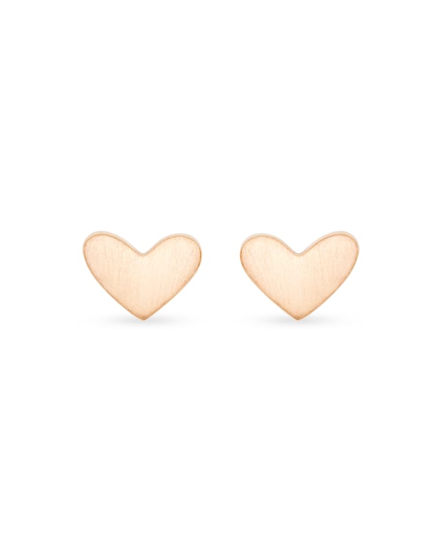 Ari Heart Stud Earrings In 18k Rose Gold Vermeil image number 0.0
