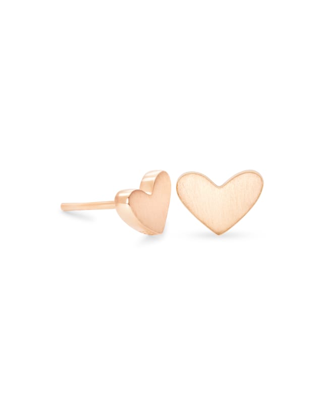 Ari Heart Stud Earrings In 18k Rose Gold Vermeil image number 1.0