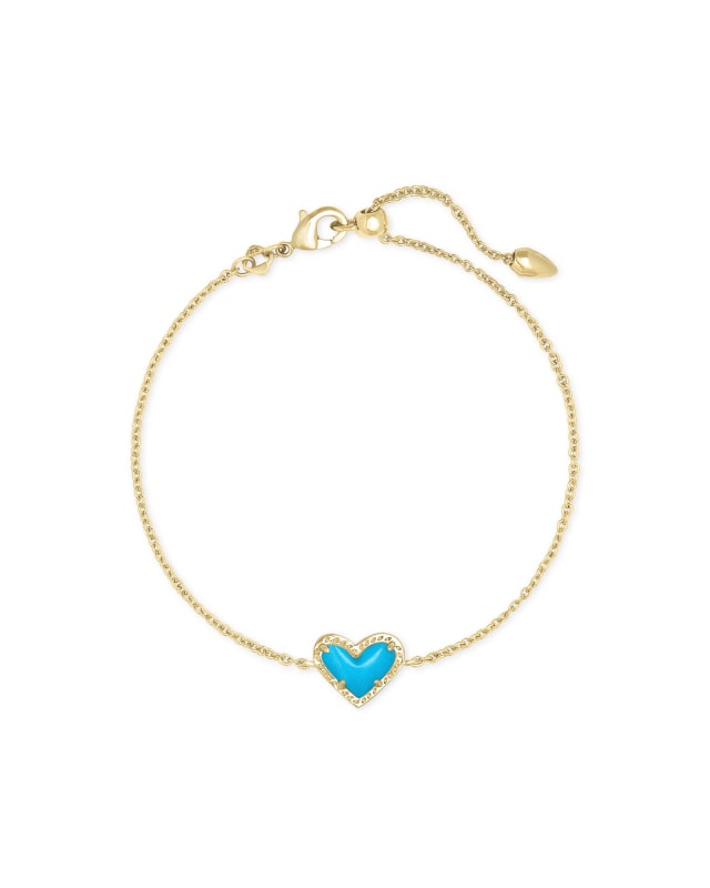 Ari Heart Gold Chain Bracelet in Turquoise Magnesite image number 0