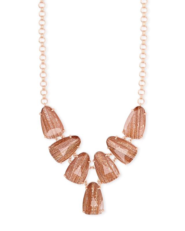 Harlie Rose Gold Statement Necklace in Gold Dusted Glass image number 0.0