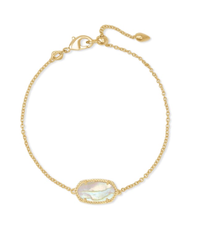 Elaina Gold Delicate Chain Bracelet in Iridescent Abalone image number 0.0