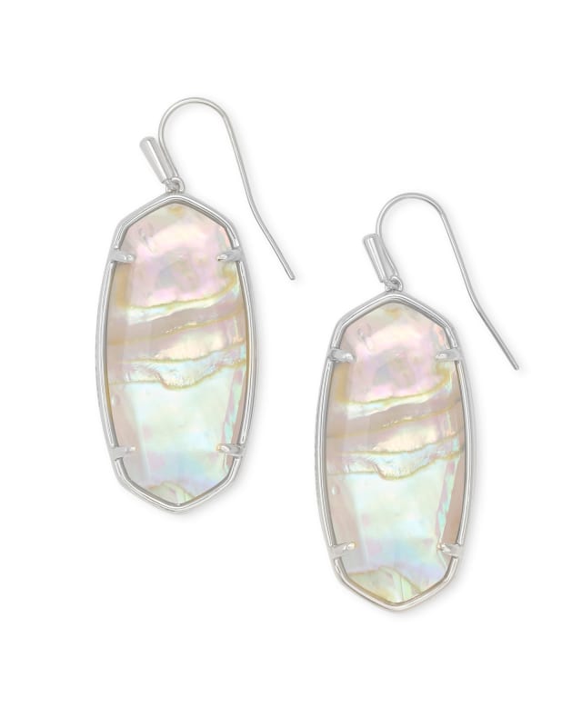 Faceted Elle Silver Drop Earrings in Iridescent Abalone image number 0.0