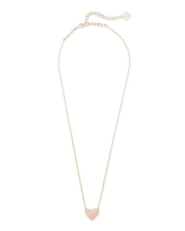 Ari Heart Gold Extended Length Pendant Necklace in Iridescent