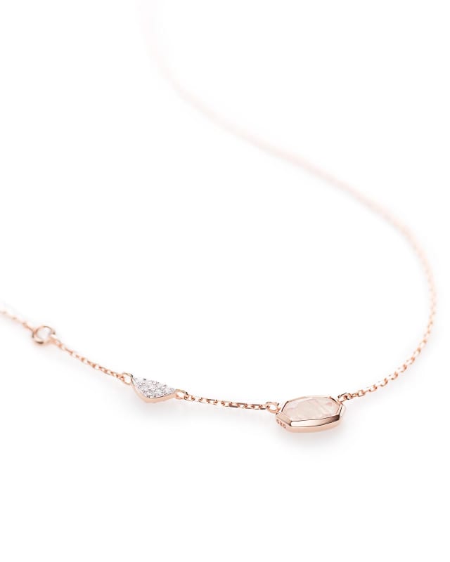 Aryn Pendant Necklace in Rainbow Moonstone and 14k Rose Gold image number 1.0