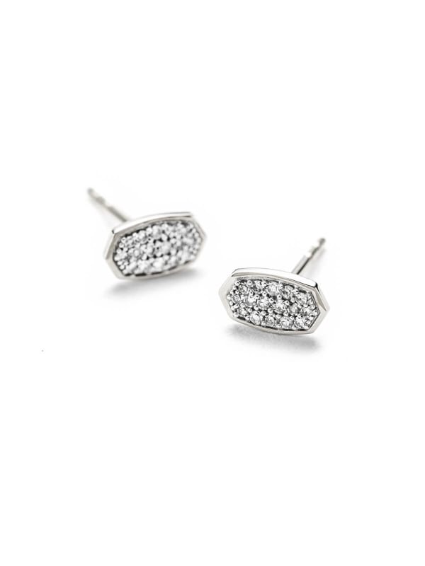 Marisa Stud Earrings in White Diamond and 14k White Gold image number 1.0