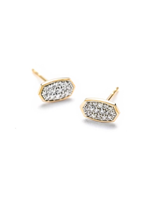 Marisa Stud Earrings in White Diamond and 14k Yellow Gold image number 1.0