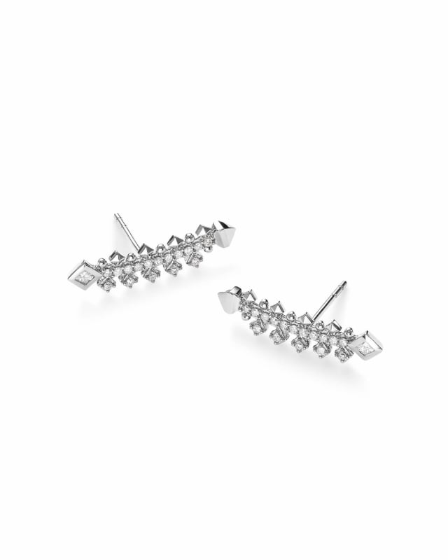 Indie 14k White Gold Earrings in White Diamond image number 1.0