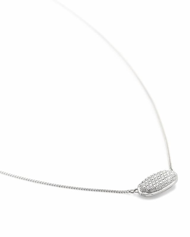 Elisa Pendant Necklace in Pave Diamond and 14k White Gold image number 0.0