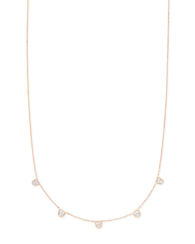 Shannon 14k Rose Gold Collar Necklace in White Diamond image number 0.0