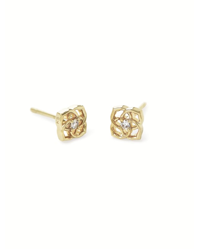 Fleur 14k Small Studs In White Diamond image number 1.0