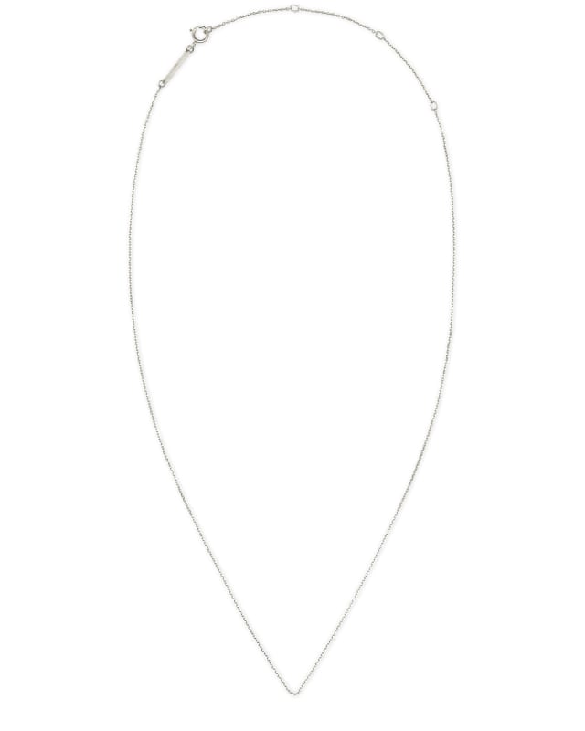 15" Thin Chain Necklace in 14k White Gold image number 1.0
