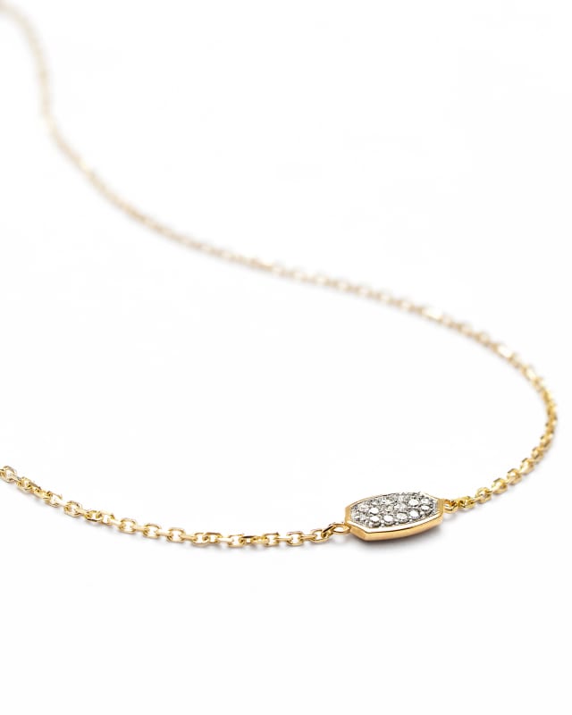 Millicent 14k Yellow Gold Delicate Chain Bracelet in White Diamond image number 1.0