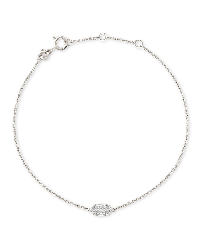 Millicent 14k White Gold Delicate Chain Bracelet in White Diamond image number 0.0