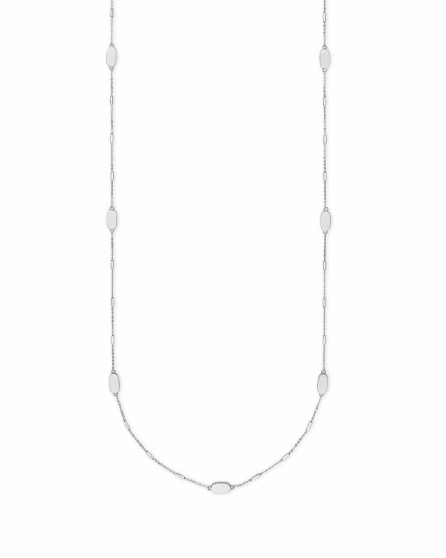 Franklin Long Necklace in Bright Silver image number 0