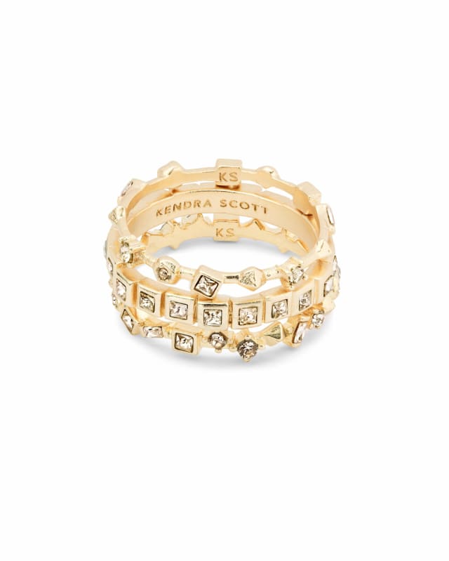 Karis Gold Stackable Ring Set in Smoky Mix image number 1.0