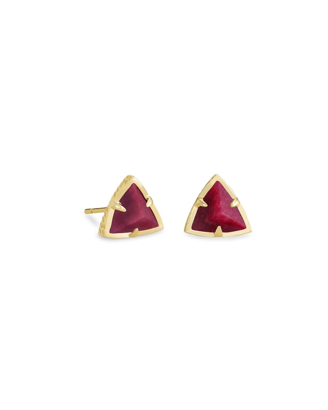 Perry Gold Stud Earrings in Raspberry Labradorite image number 0