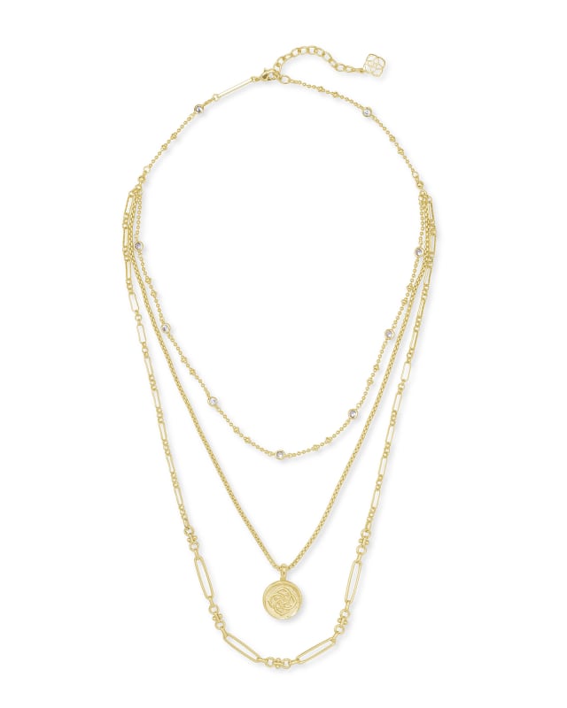 Medallion Coin Multi Strand Necklace in Gold image number 1.0