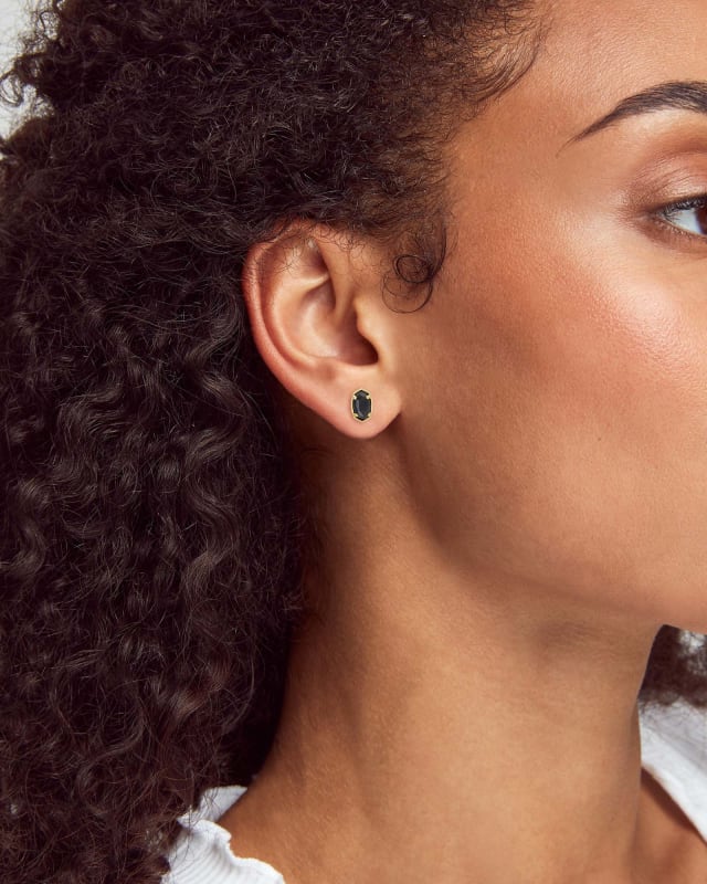 Emilie Silver Stud Earrings in Platinum Drusy image number 1