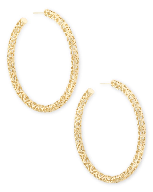 Maggie Hoop Earrings in Gold Filigree image number 0.0