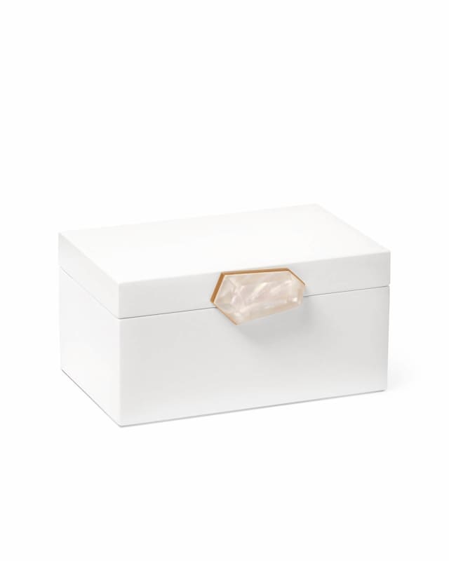 Small Jewelry Box in White Laquer with Ivory Mother-of-Pearl image number 0