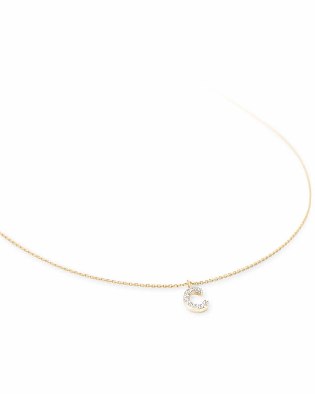 Diamond Letter C Pendant Necklace in 14k Yellow Gold image number 0.0