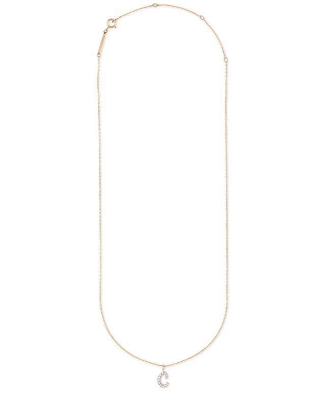 Diamond Letter C Pendant Necklace in 14k Yellow Gold image number 2.0
