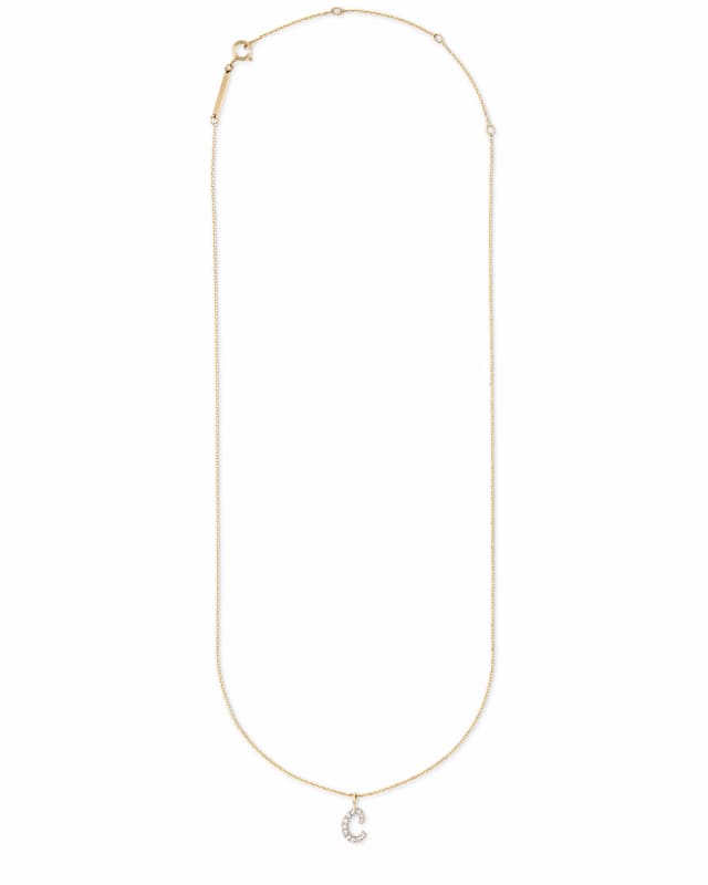 Diamond Letter C Pendant Necklace in 14k Yellow Gold image number 2.0