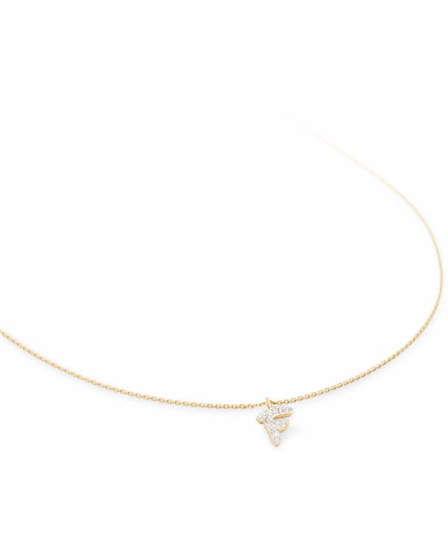 Diamond Letter F Pendant Necklace in 14k Yellow Gold image number 0.0