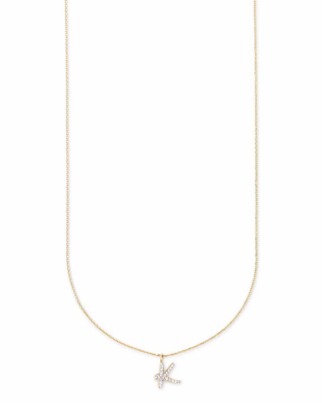 Diamond Letter K Pendant Necklace in 14k Yellow Gold image number 2.0