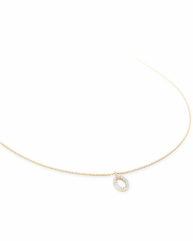 Diamond Letter O Pendant Necklace in 14k Yellow Gold image number 0.0