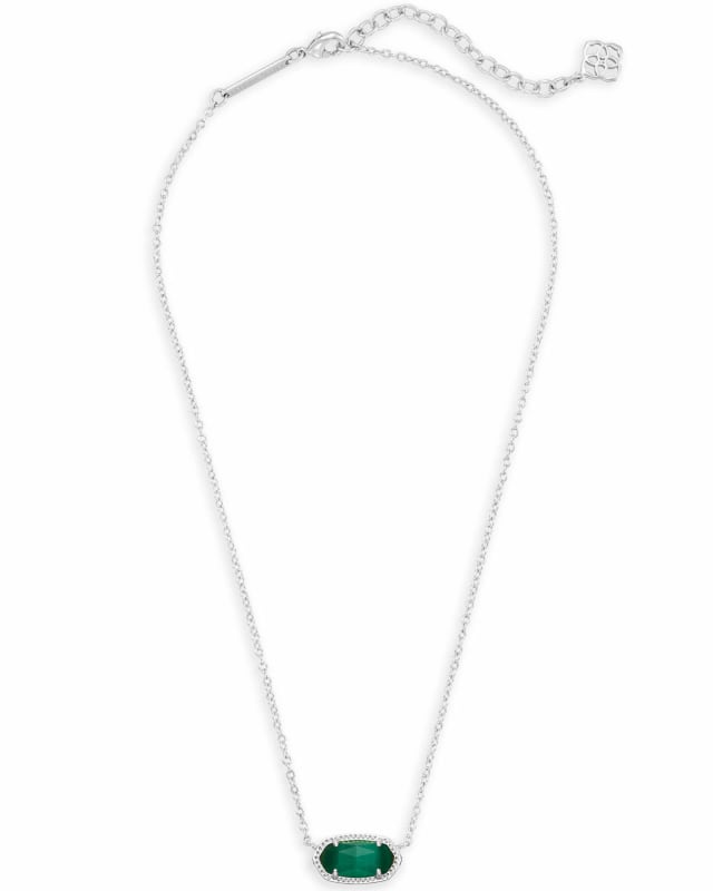 Elisa Silver Pendant Necklace in Emerald Cat’s Eye image number 1.0