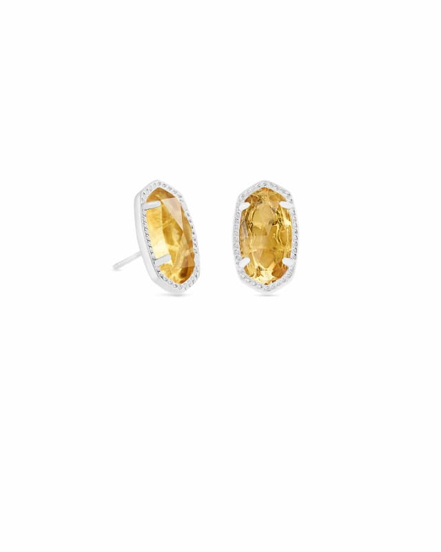 Ellie Silver Stud Earrings in Citrine image number 0.0