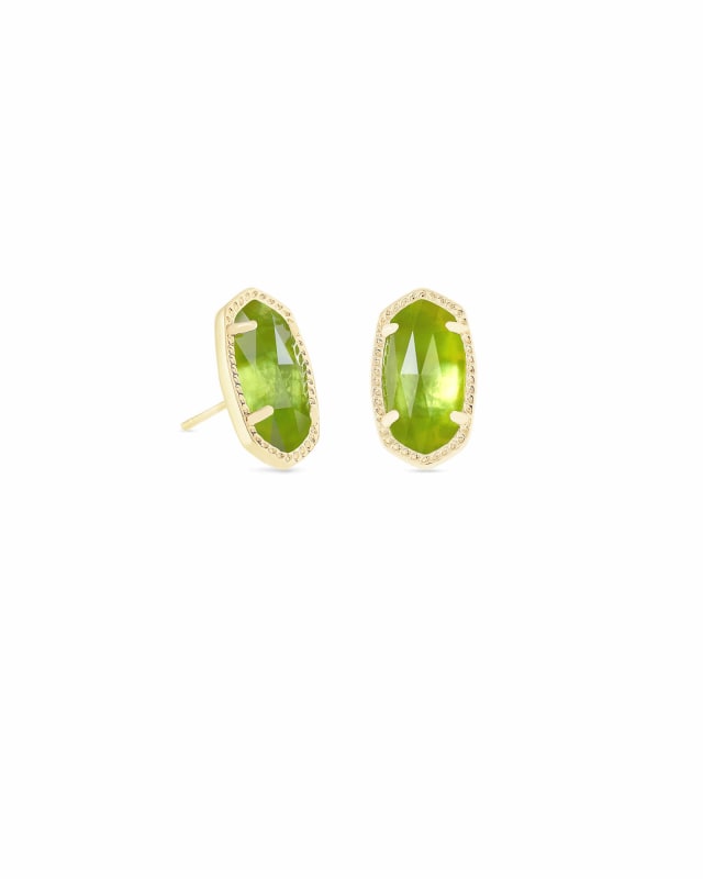 Ellie Gold Stud Earrings in Peridot Illusion image number 0.0