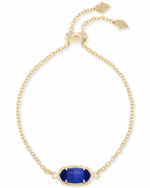 Elaina Gold Adjustable Chain Bracelet in Cobalt Cat’s Eye image number 0.0