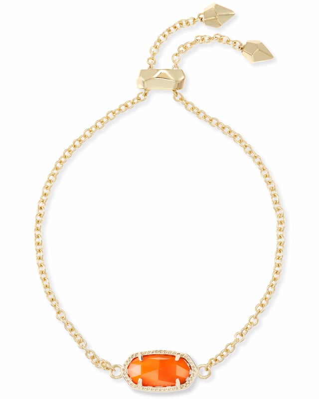 Elaina Gold Adjustable Chain Bracelet in Orange image number 0.0