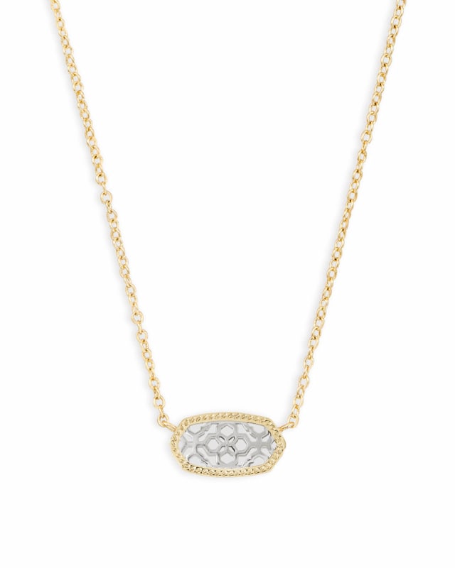 Elisa Gold Pendant Necklace in Silver Filigree image number 0.0