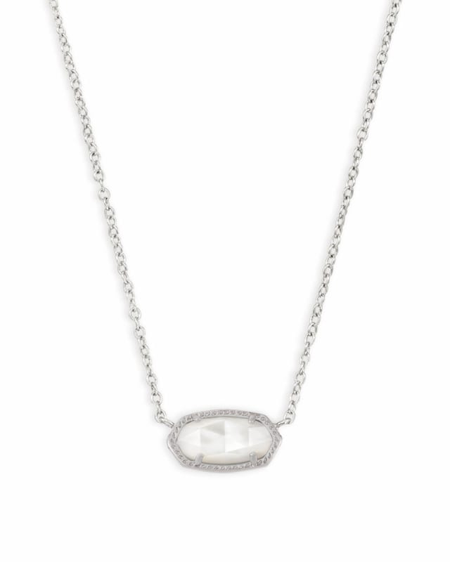 Elisa Silver Pendant Necklace in Ivory Mother-of-Pearl image number 0.0