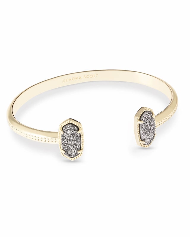 Elton Gold Cuff Bracelet in Platinum Drusy image number 0.0