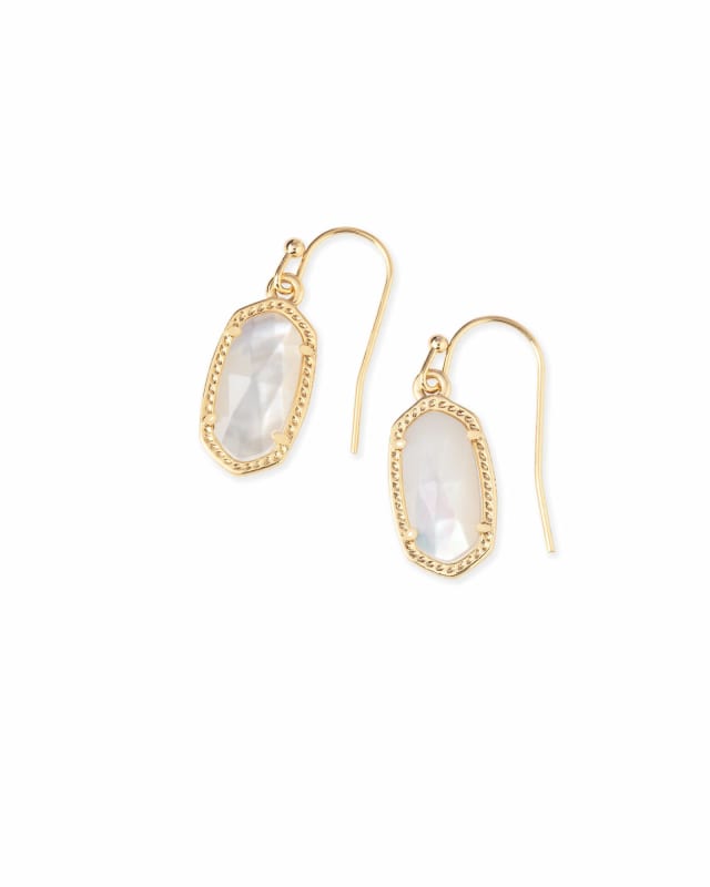 Lee Gold Drop Earrings in Ivory Mother-of-Pearl image number 0.0