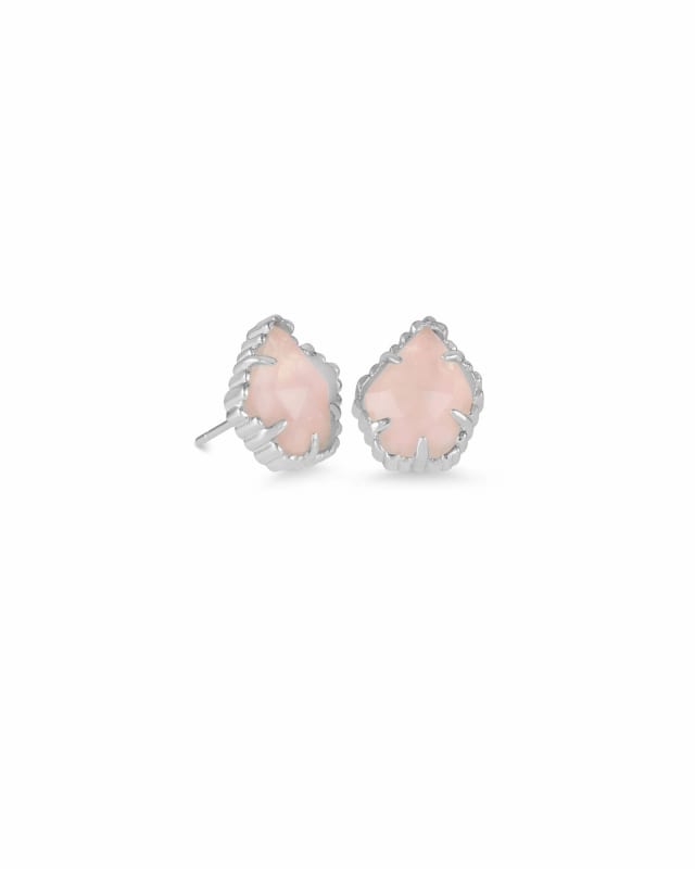 Tessa Silver Stud Earrings in Rose Quartz image number 0.0