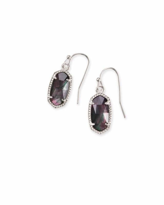 Lee Silver Drop Earrings in Black Mother-of-Pearl image number 0.0