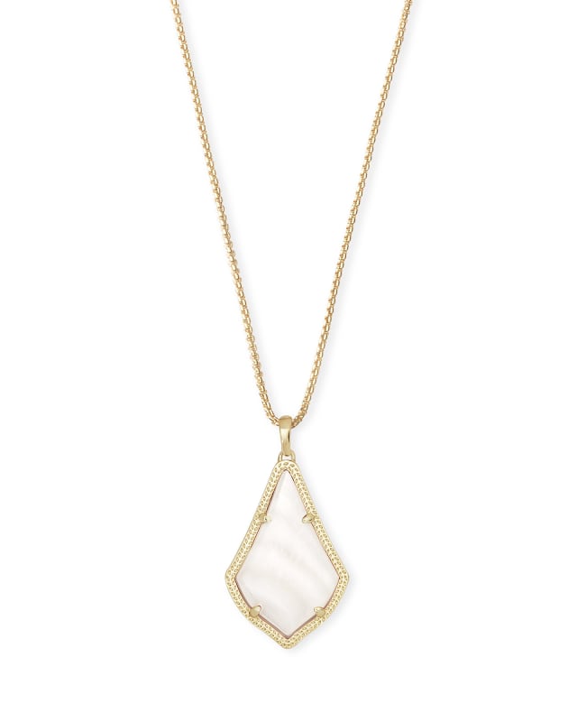 Alex Gold Pendant Necklace in White Mother-of-Pearl image number 0.0