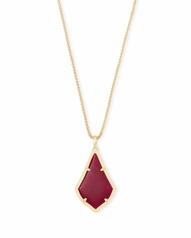 Alex Gold Pendant Necklace in Maroon Jade image number 0.0