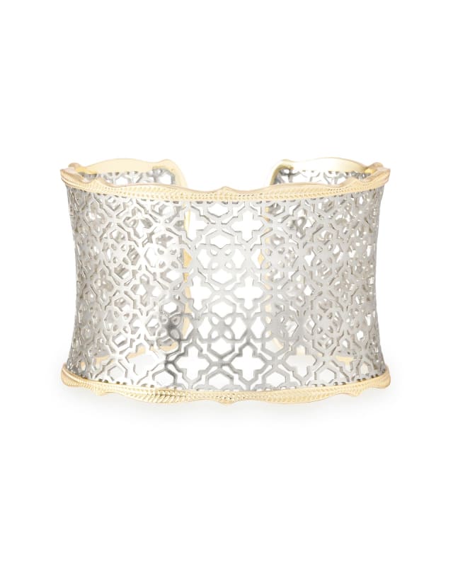 Candice Gold Cuff Bracelet in Silver Filigree Mix image number 0.0