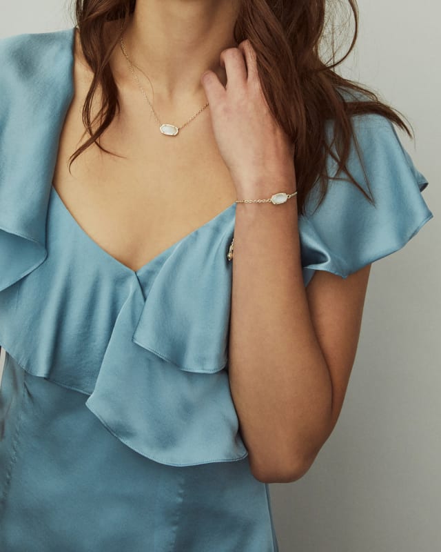 Elaina Silver Adjustable Chain Bracelet in London Blue image number 1