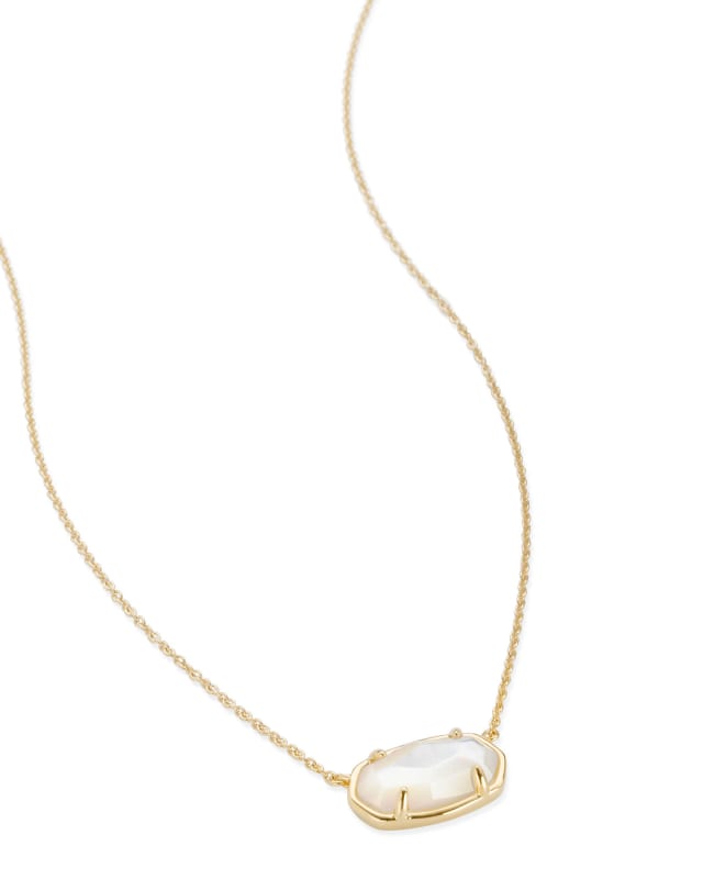 Elisa 18k Gold Vermeil Pendant Necklace in Ivory Mother Of Pearl