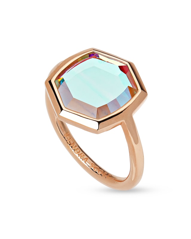 Davis 18k Rose Gold Vermeil Cocktail Ring in Ivory Mother-of-Pearl