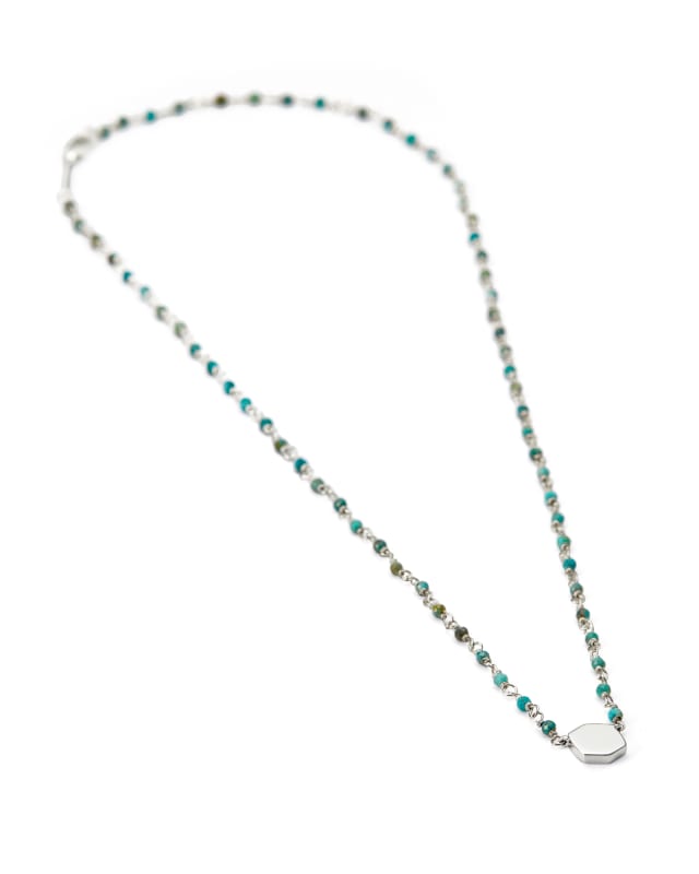 Davis Sterling Silver Beaded Pendant Necklace in Turquoise