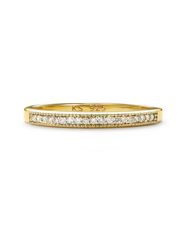 Ensley 18k Gold Vermeil Band Ring in White Diamond image number 0.0